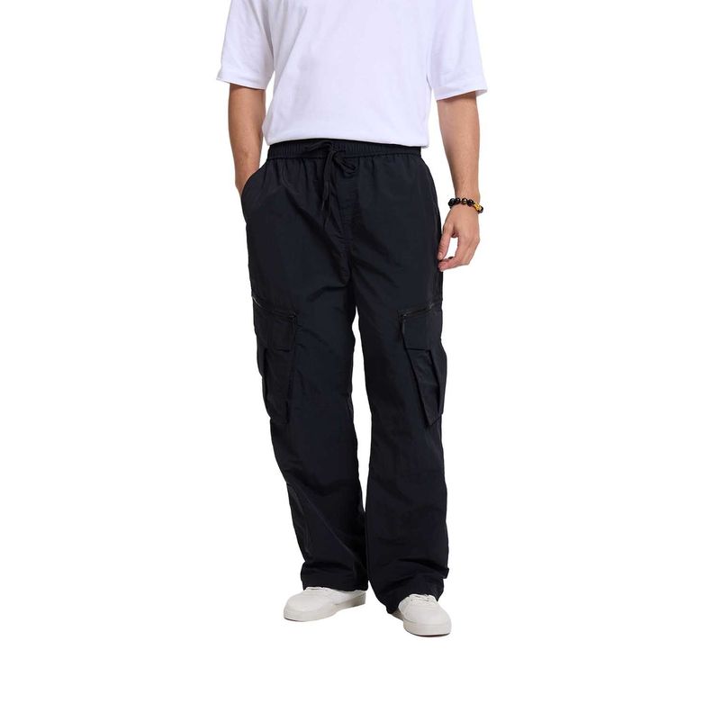 Pantalón Hombre Cargo Parachute Negro I Fashion's Park-0