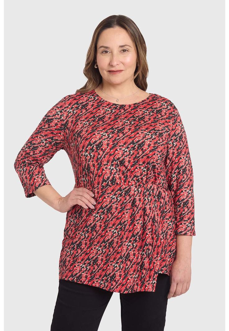 Polera Mujer Estampada Rojo
