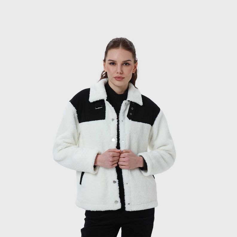 Polar Mujer Peludo Aplicación Cotelé Crudo-3