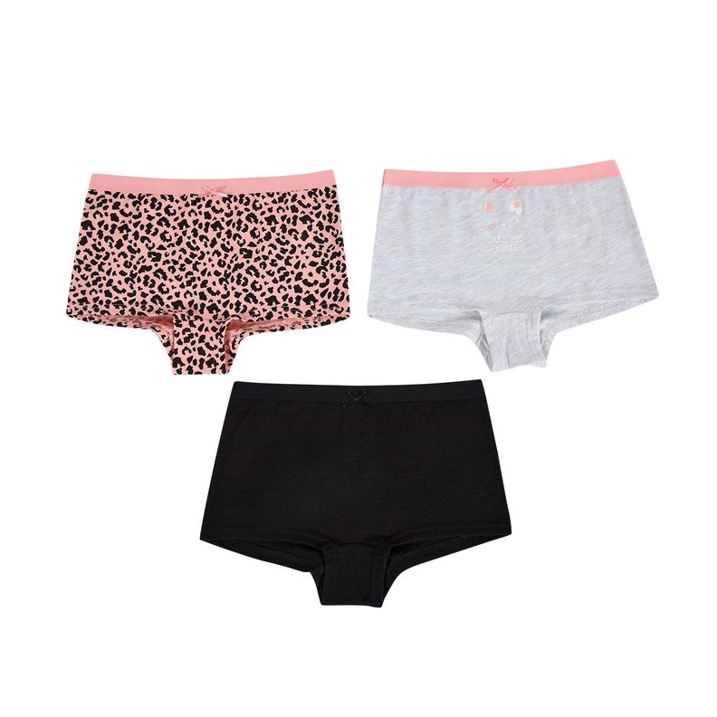 Calzón Niña Tripack Pantaleta Niña Negro-0