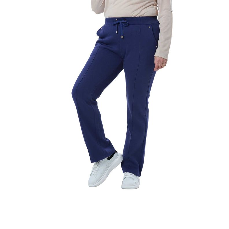 Pantalón Buzo Mujer Flare Clásico Azul-0