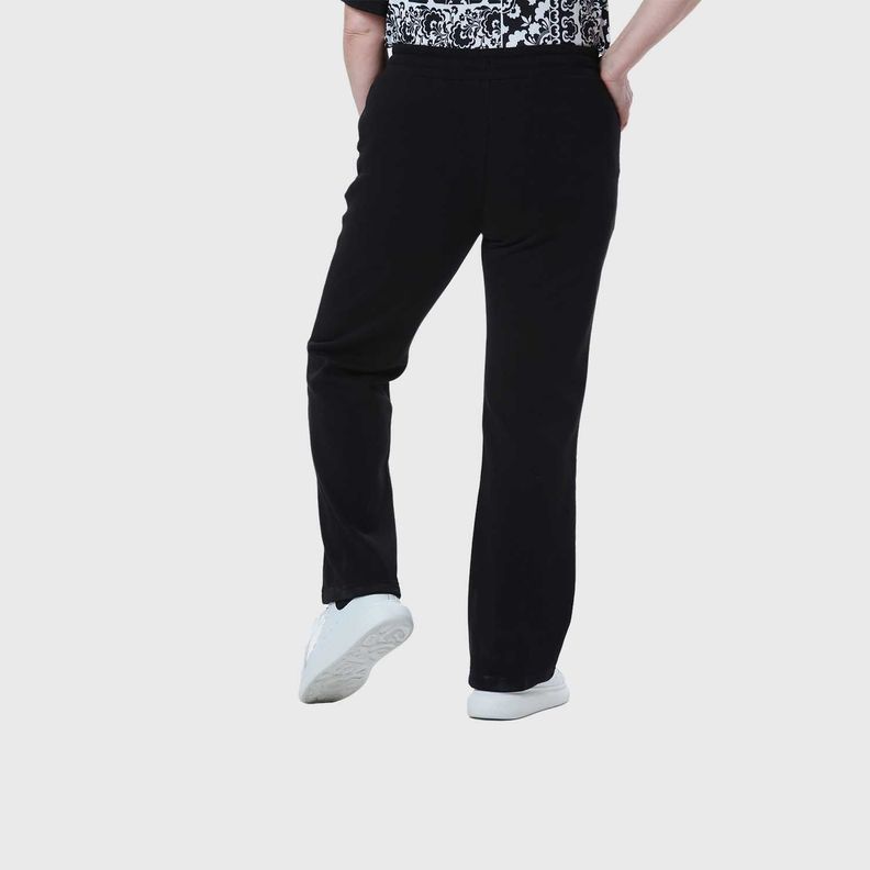 Pantalón Buzo Mujer Detalle Strass Bolsillo Negro-2