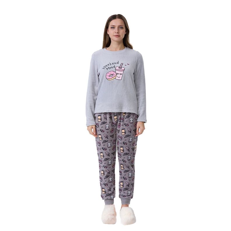 Pijama Mujer Polar Gris I Fashion´s Park-0