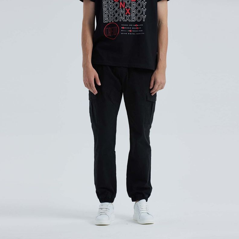 Pantalon Cargo Negro Hombre-0
