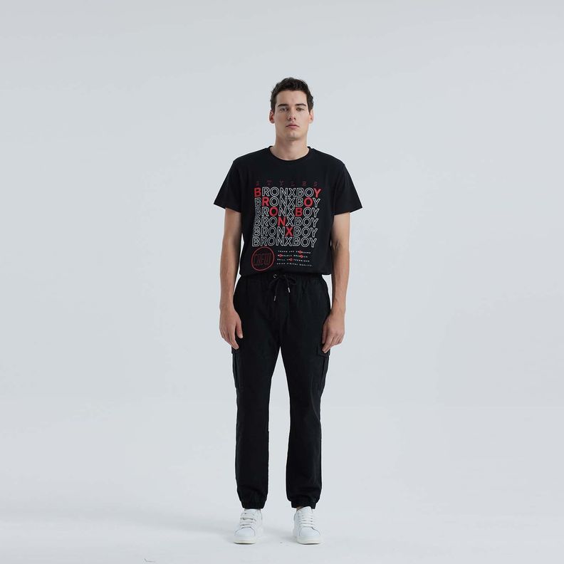 Pantalon Cargo Negro Hombre-3