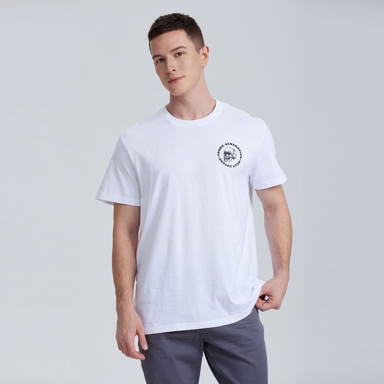 Polera Print Blanco Ii Hombre-0