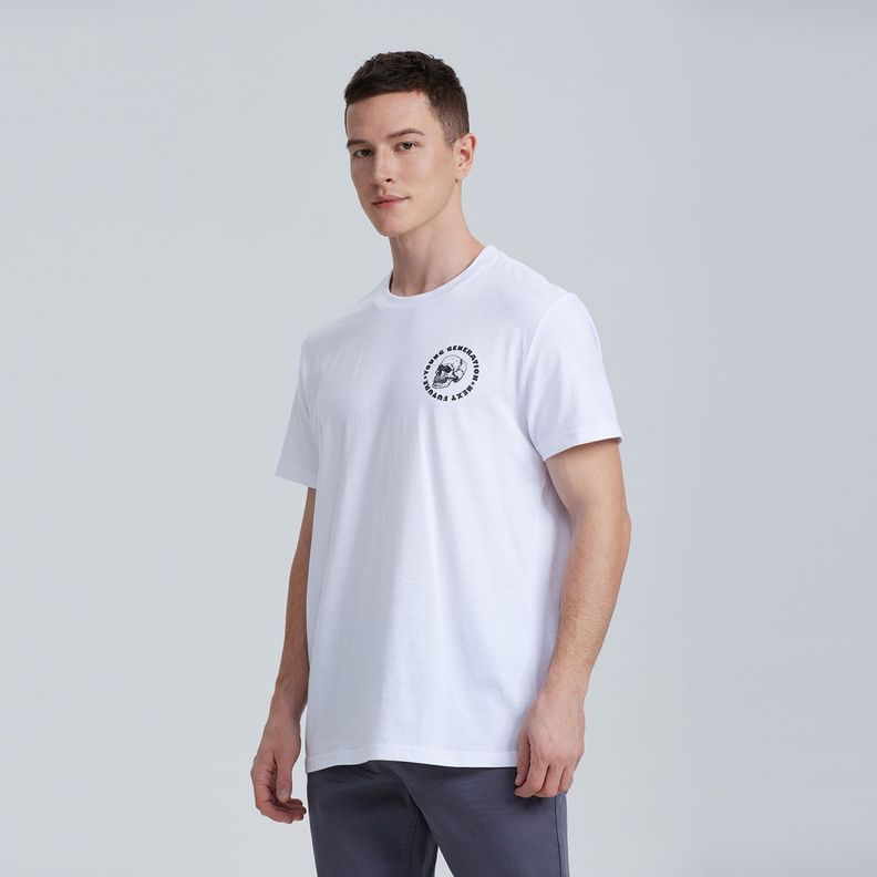 Polera Print Blanco Ii Hombre-1