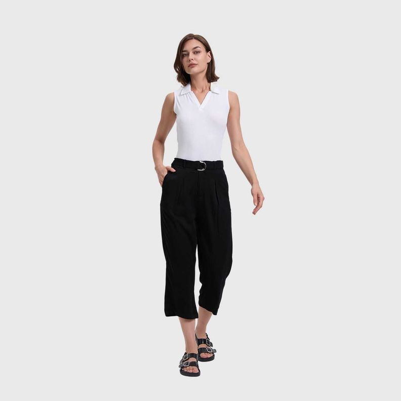Pantalón Mujer Sastrero Con Cinturón Negro Fsp FSP-3