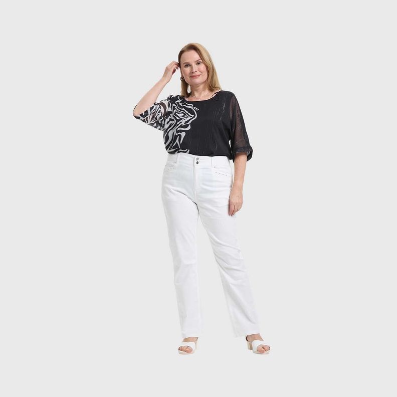 Pantalón Mujer Gabardina Crudo Fashion's Park-3