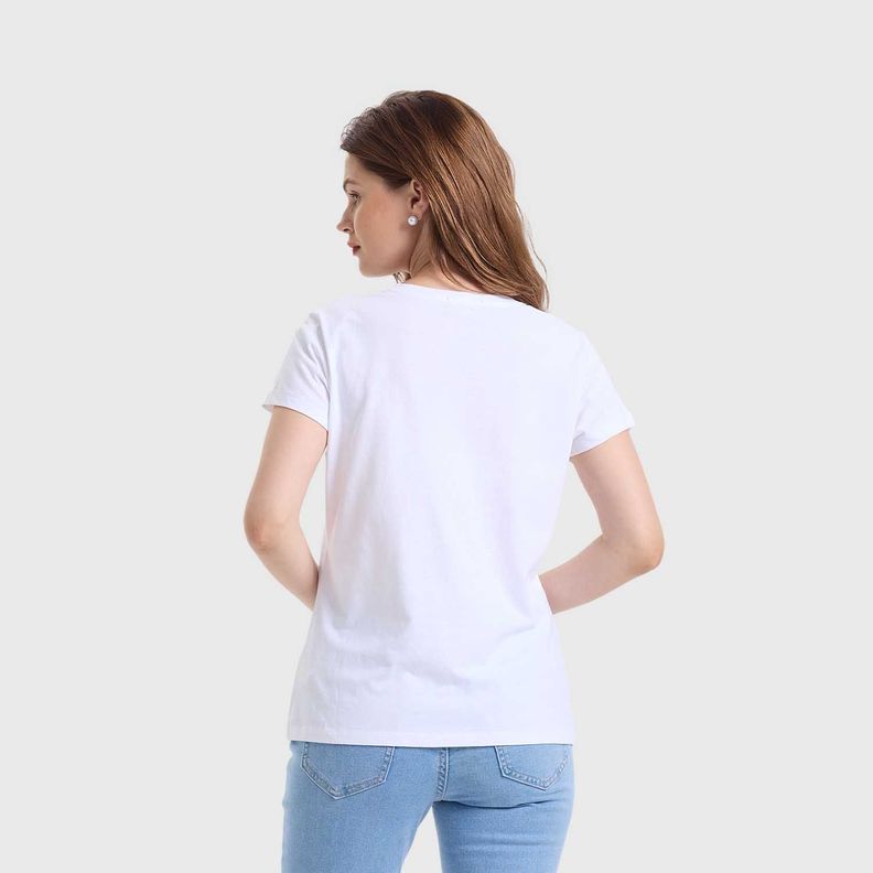 Polera Mujer Básica Print Blanco / Silver Fashion's Park-2