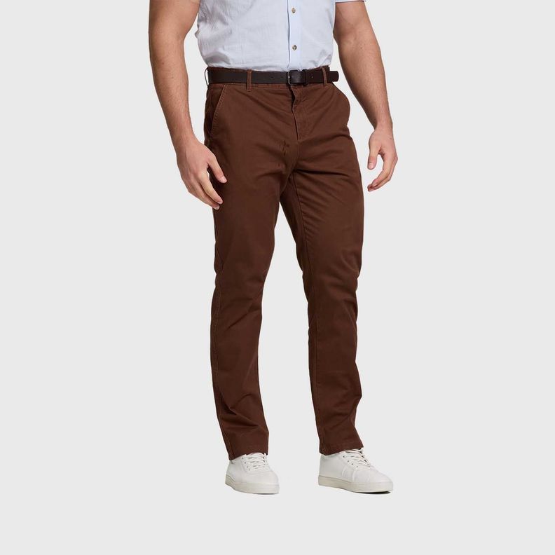 Pantalón Hombre Chino Cinturon Cafe Fashion's Park-1