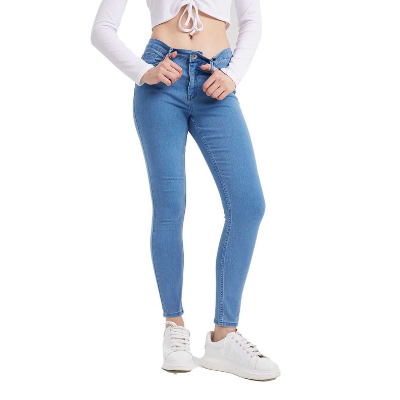 Jeans Mujer Emilia Super Skinny Azul Claro Fashion's Park-0