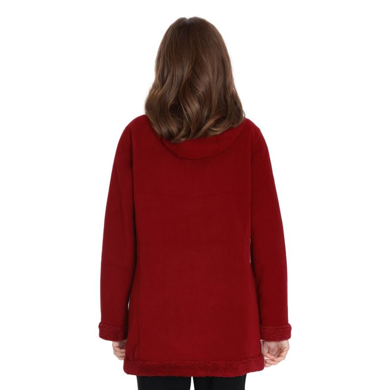 Polar Mujer Largo Doble Faz Guinda-1