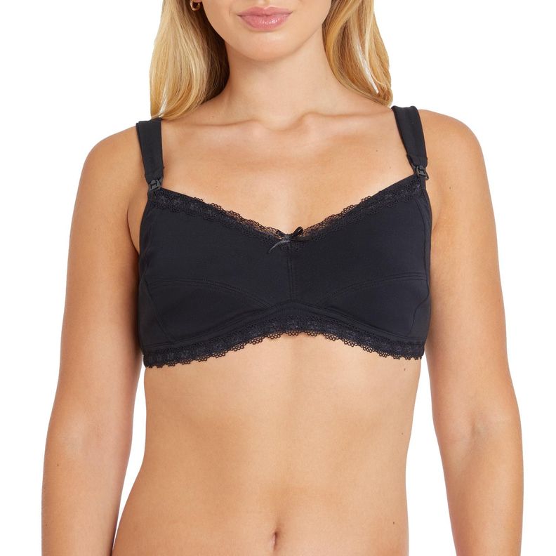 Sostén Maternal Broche Amplio Negro Mujer-0