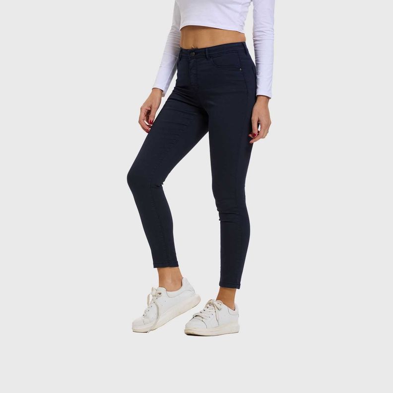 Jeans Mujer Super Skinny Color Azul Marino Fashion's Park-1