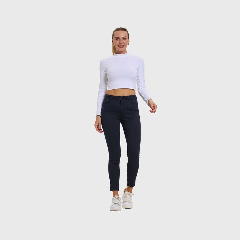 Jeans Mujer Super Skinny Color Azul Marino Fashion's Park-3