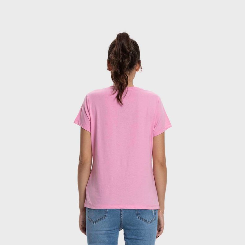 Polera Mujer Básica Print Rosado Fashion's Park-2