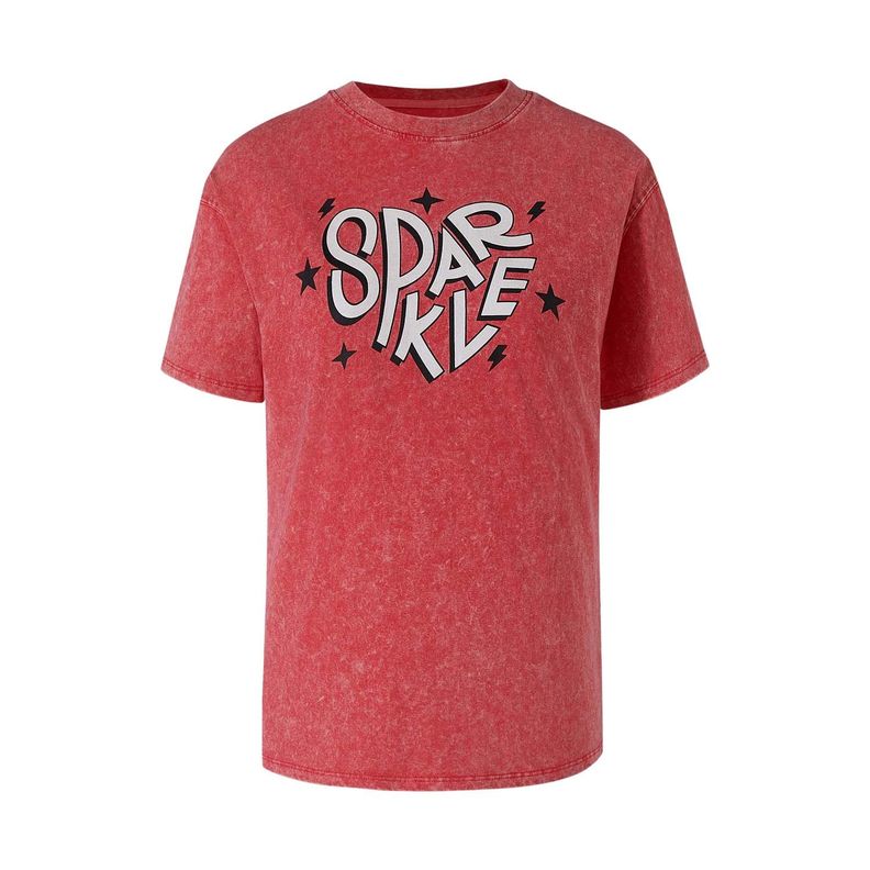 Polera Niña Oversize Lavado Coral Fashion's Park-0