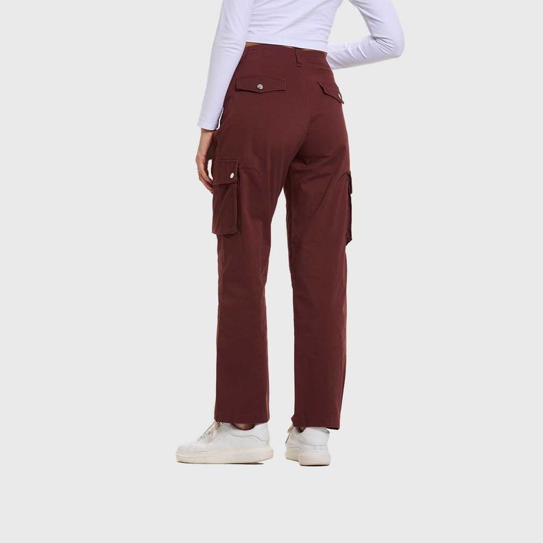 Pantalón Mujer Cargo Gabardina Cafe Fashion's Park-2