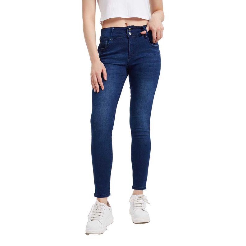 Jeans Mujer Skinny Kim Lavado Azul Oscuro Fashion's Park-0