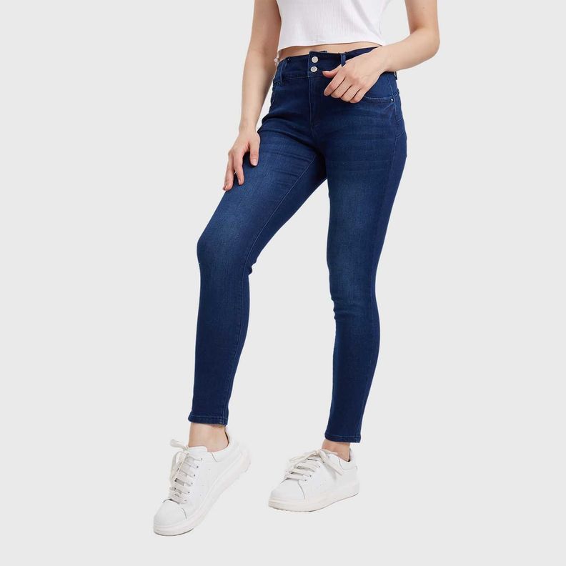 Jeans Mujer Skinny Kim Lavado Azul Oscuro Fashion's Park-1