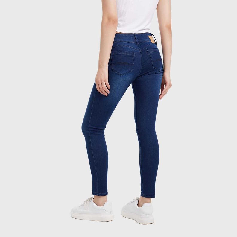 Jeans Mujer Skinny Kim Lavado Azul Oscuro Fashion's Park-2