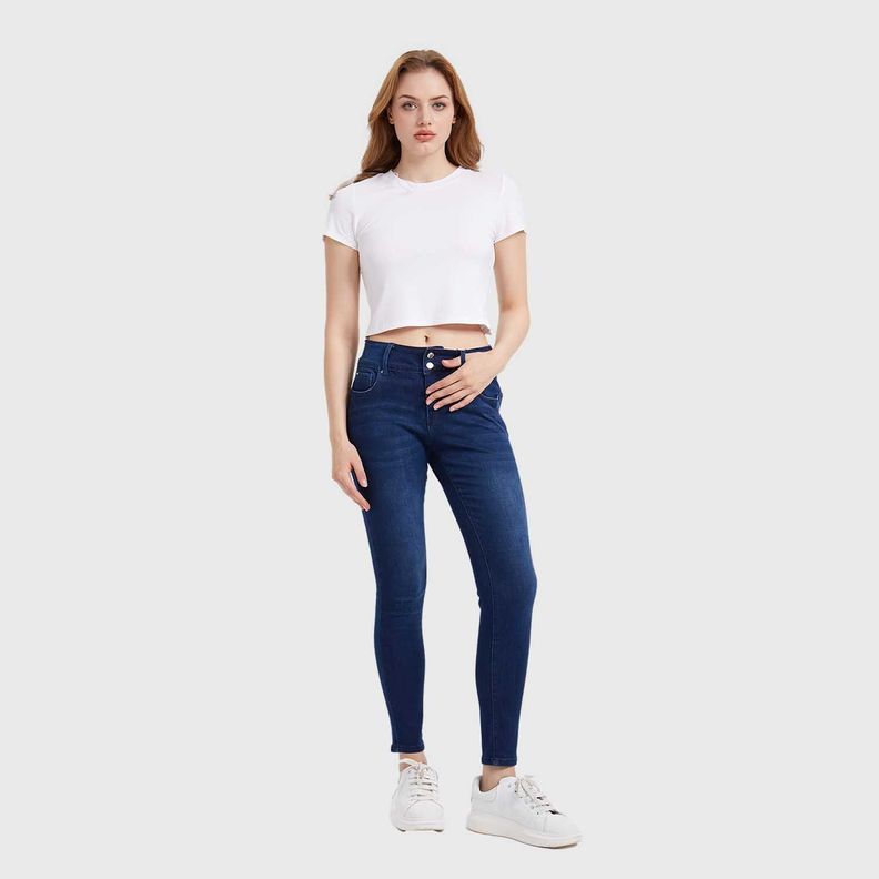 Jeans Mujer Skinny Kim Lavado Azul Oscuro Fashion's Park-3