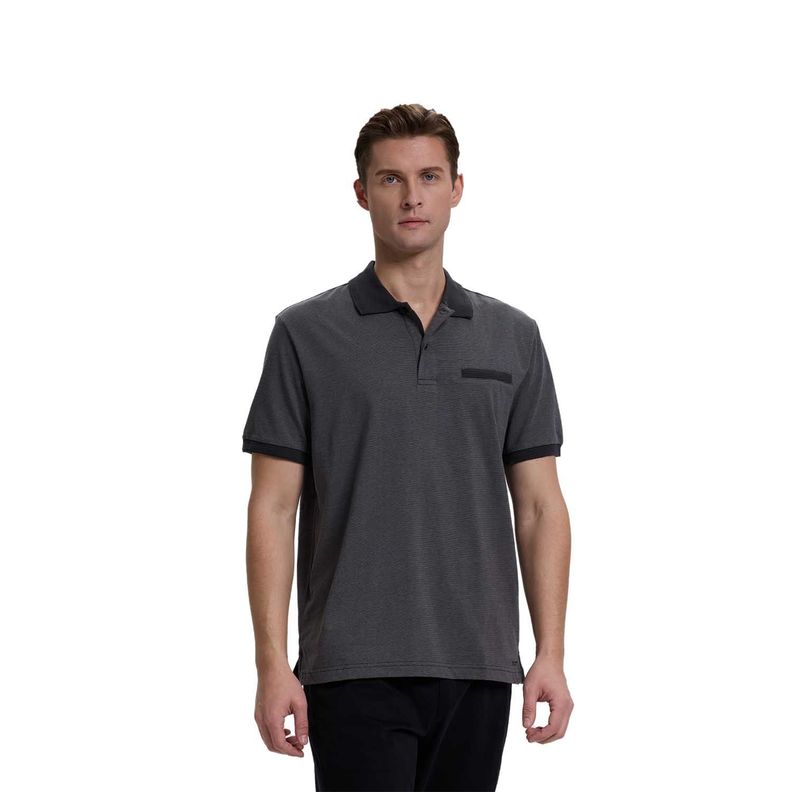 Polera Hombre Lisa Gris Melange Fashion's Park-0
