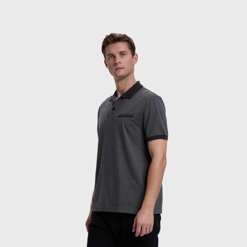 Polera Hombre Lisa Gris Melange Fashion's Park-1