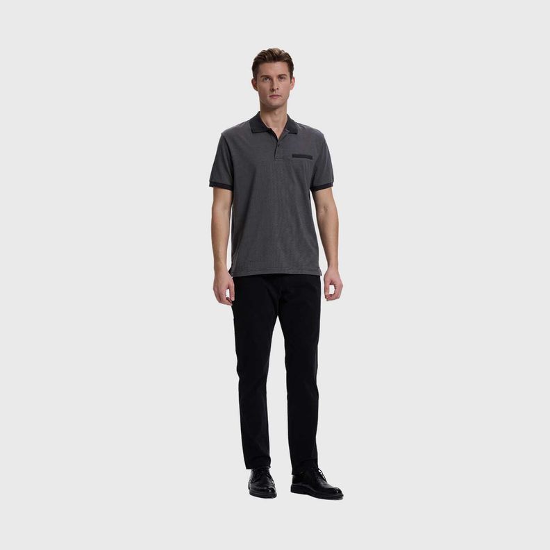 Polera Hombre Lisa Gris Melange Fashion's Park-3