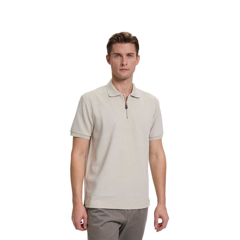 Polera Hombre Textura Gris Claro Fashion's Park-0