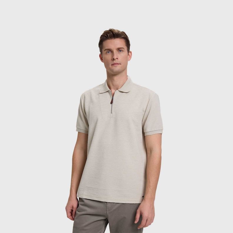 Polera Hombre Textura Gris Claro Fashion's Park-1