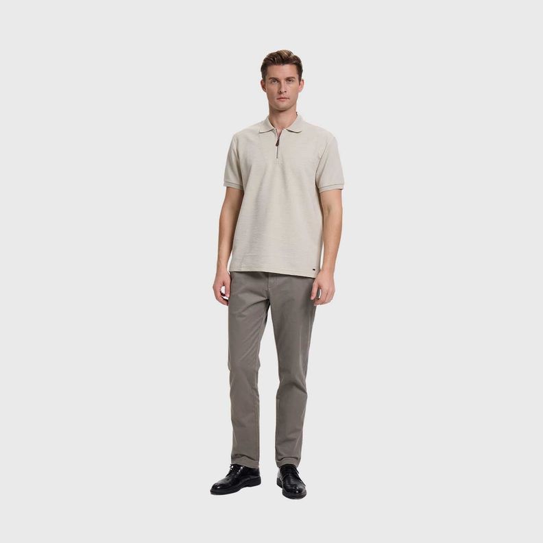 Polera Hombre Textura Gris Claro Fashion's Park-3