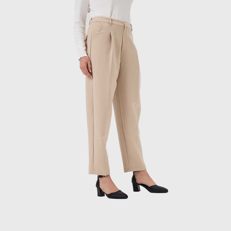 Pantalón Mujer Sastrero Calce Zanahoria Taupe Fashion's Park-1