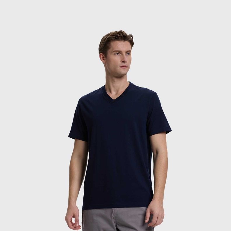 Polera Hombre Casual Básica Azul Marino Fashion's Park-1