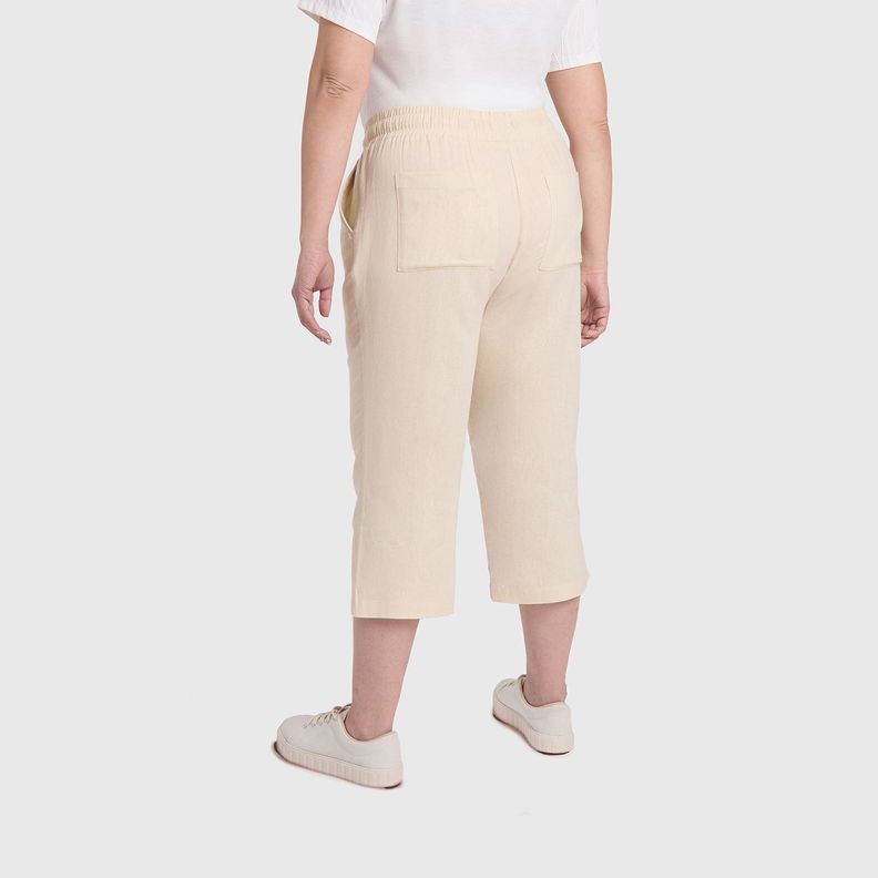 Pantalón Mujer Lino Beige Claro Fashions Park-2