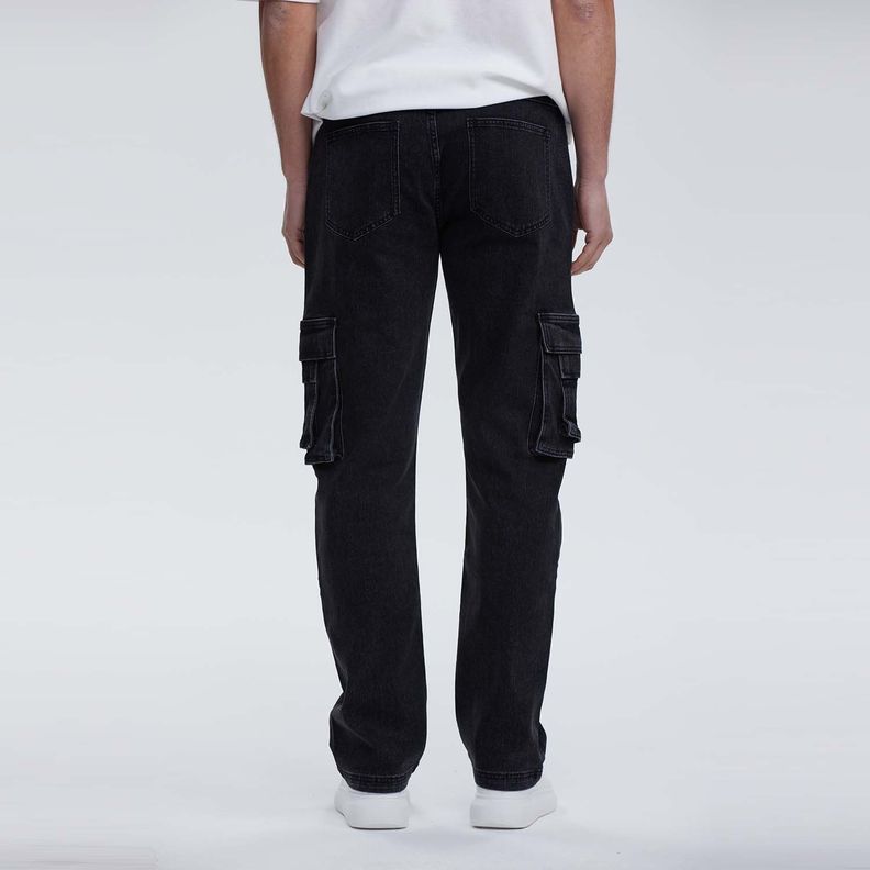 Jeans Hombre Recto Cargo Moda Negro Fashion´s Park-2