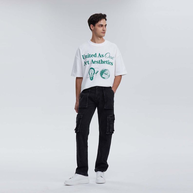 Jeans Hombre Recto Cargo Moda Negro Fashion´s Park-3