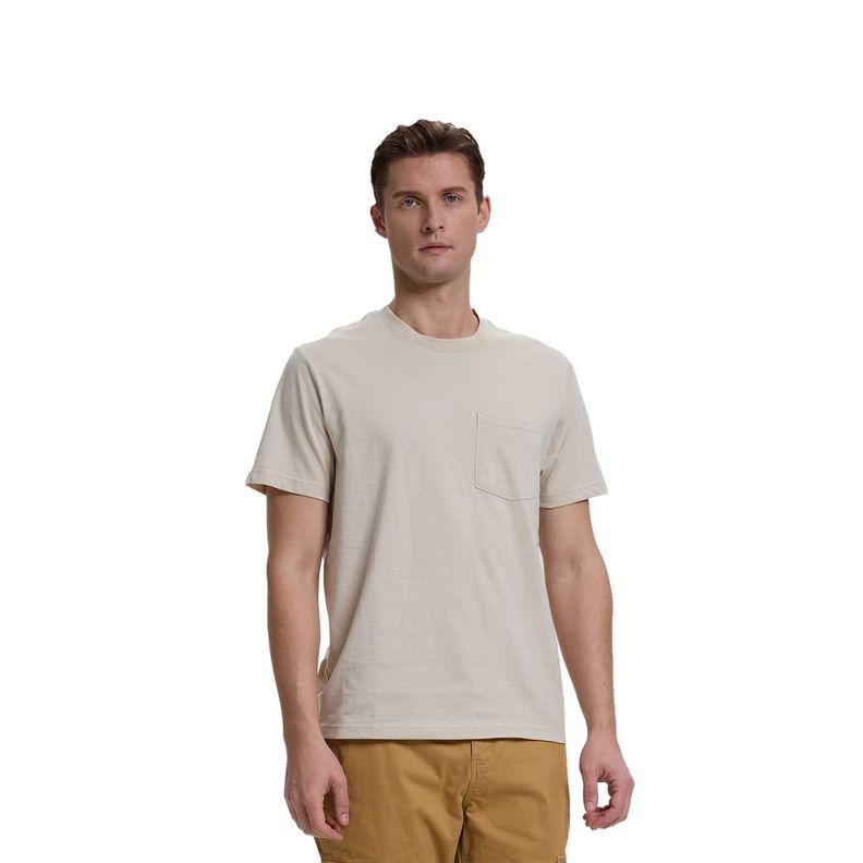 Polera Hombre Básica Con Bolsillo Beige Fashion's Park-0