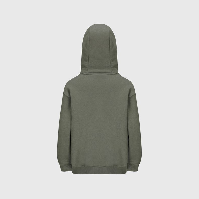 Polerón Niño Oversize Print Verde Militar-2