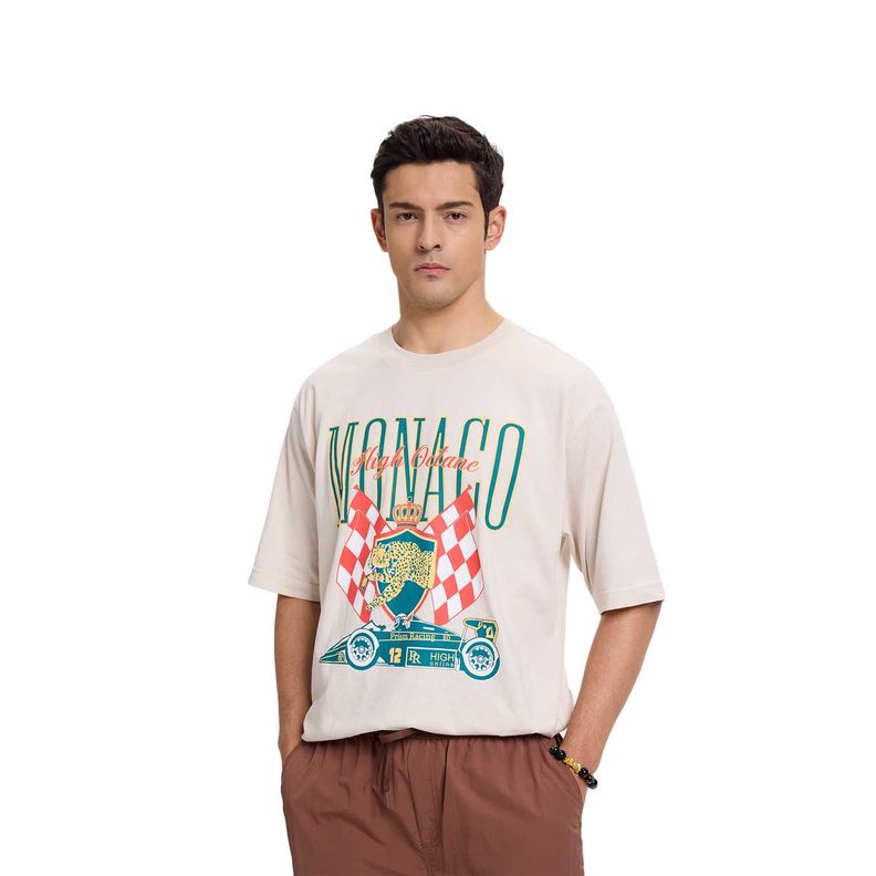 Polera Hombre Racing Oversize Beige Fashion's Park-0