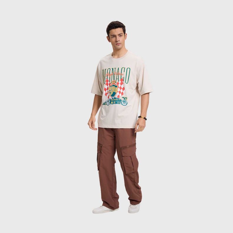 Polera Hombre Racing Oversize Beige Fashion's Park-3