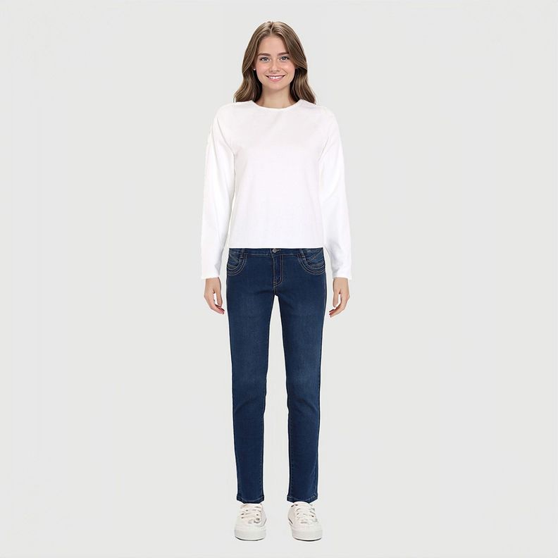 Jeans Mujer Skinny Push Up Azul Claro-2