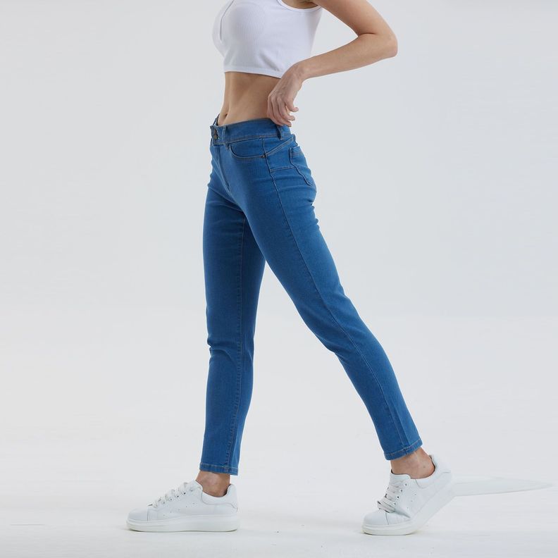 Jeans Mujer Skinny Push Up Azul-1