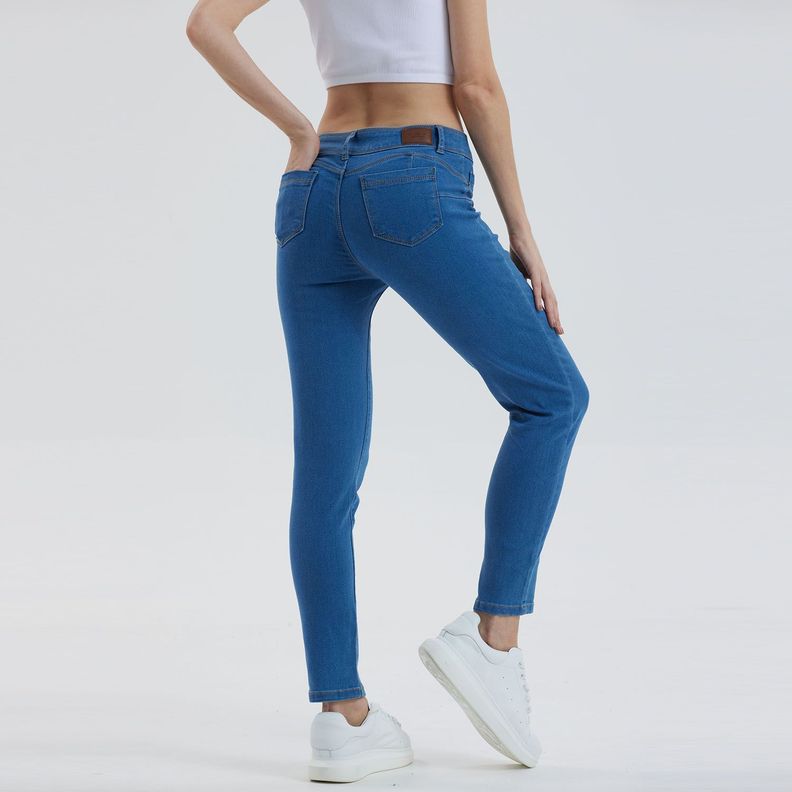 Jeans Mujer Skinny Push Up Azul-2