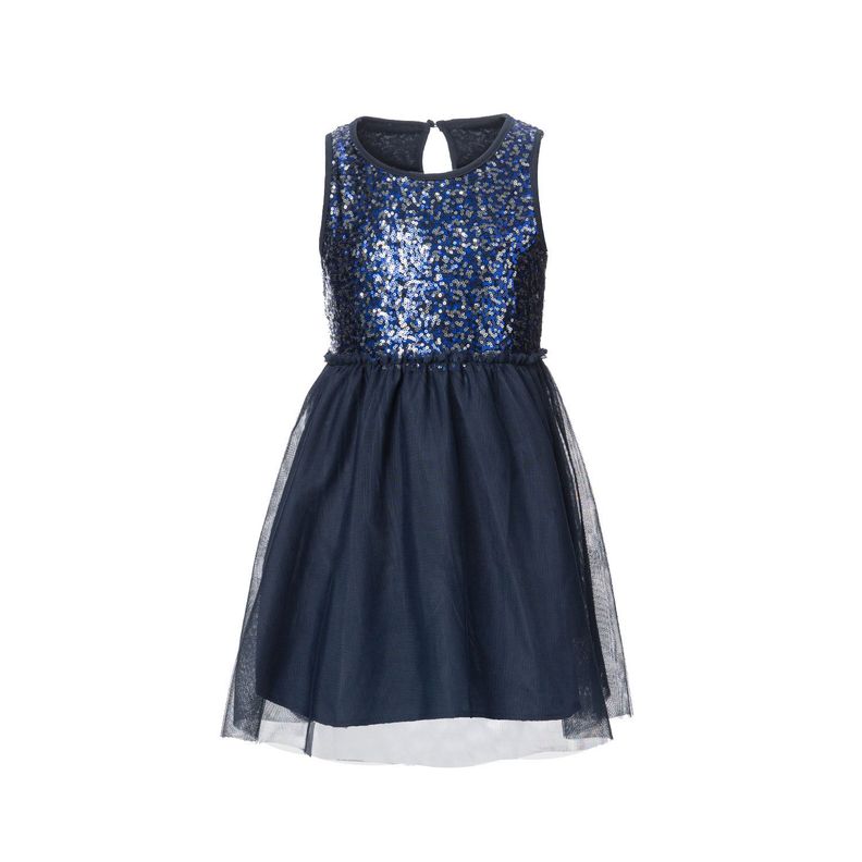 Vestido Tutú Lentejuelas Azul Oscuro Niñas Fashion'S Park-0