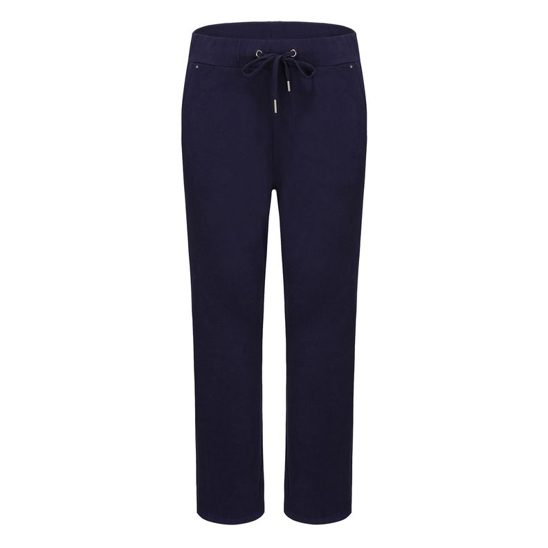 Pantalón Buzo Mujer Bolsillo Y Cordón Azul-0
