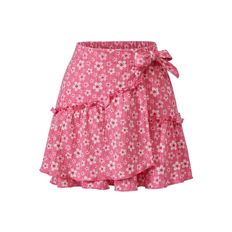 Falda Niña Short Nudo Full Print Rosado Fashion's Park-0