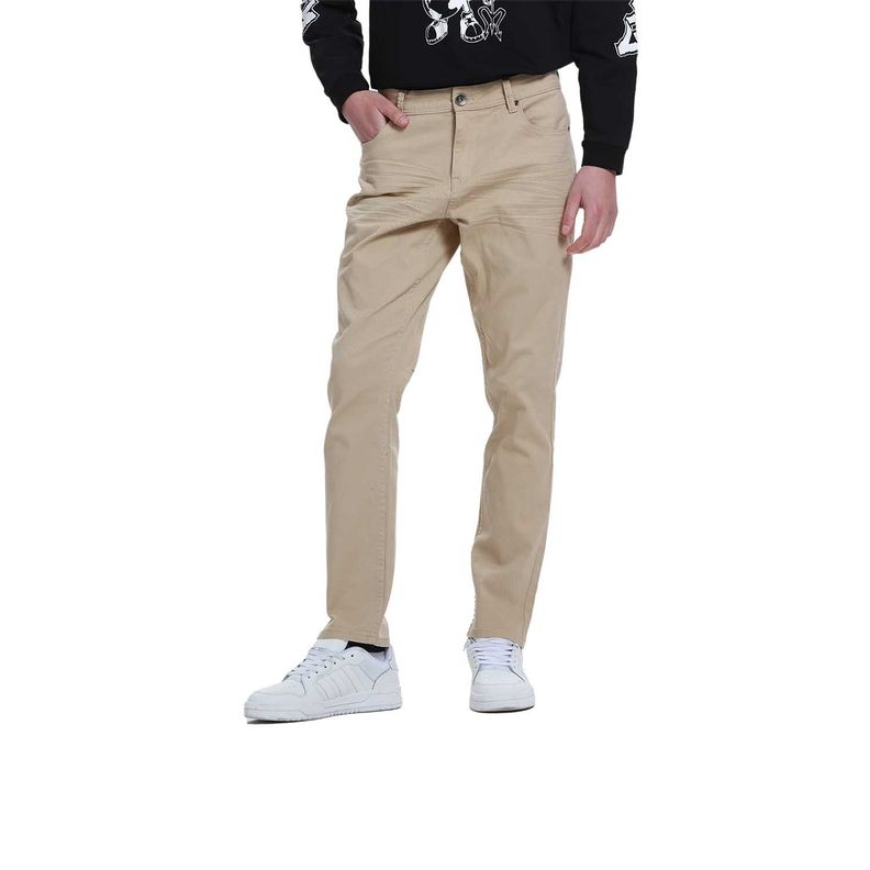 Jeans Hombre Slim Color Beige I-0