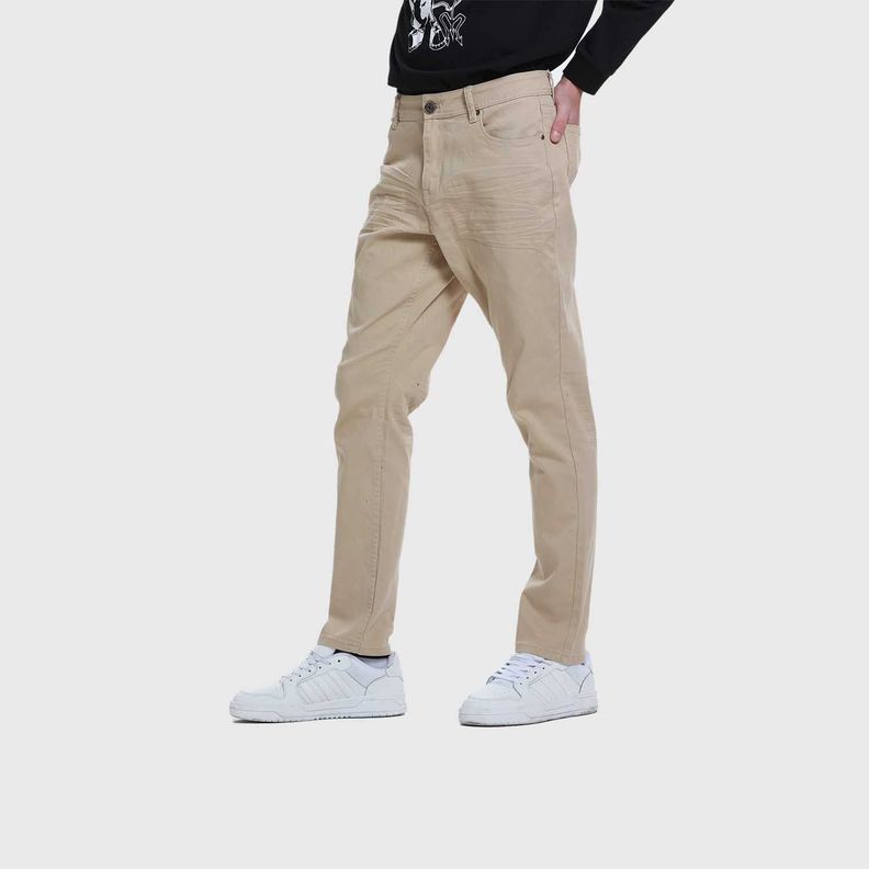 Jeans Hombre Slim Color Beige I-1